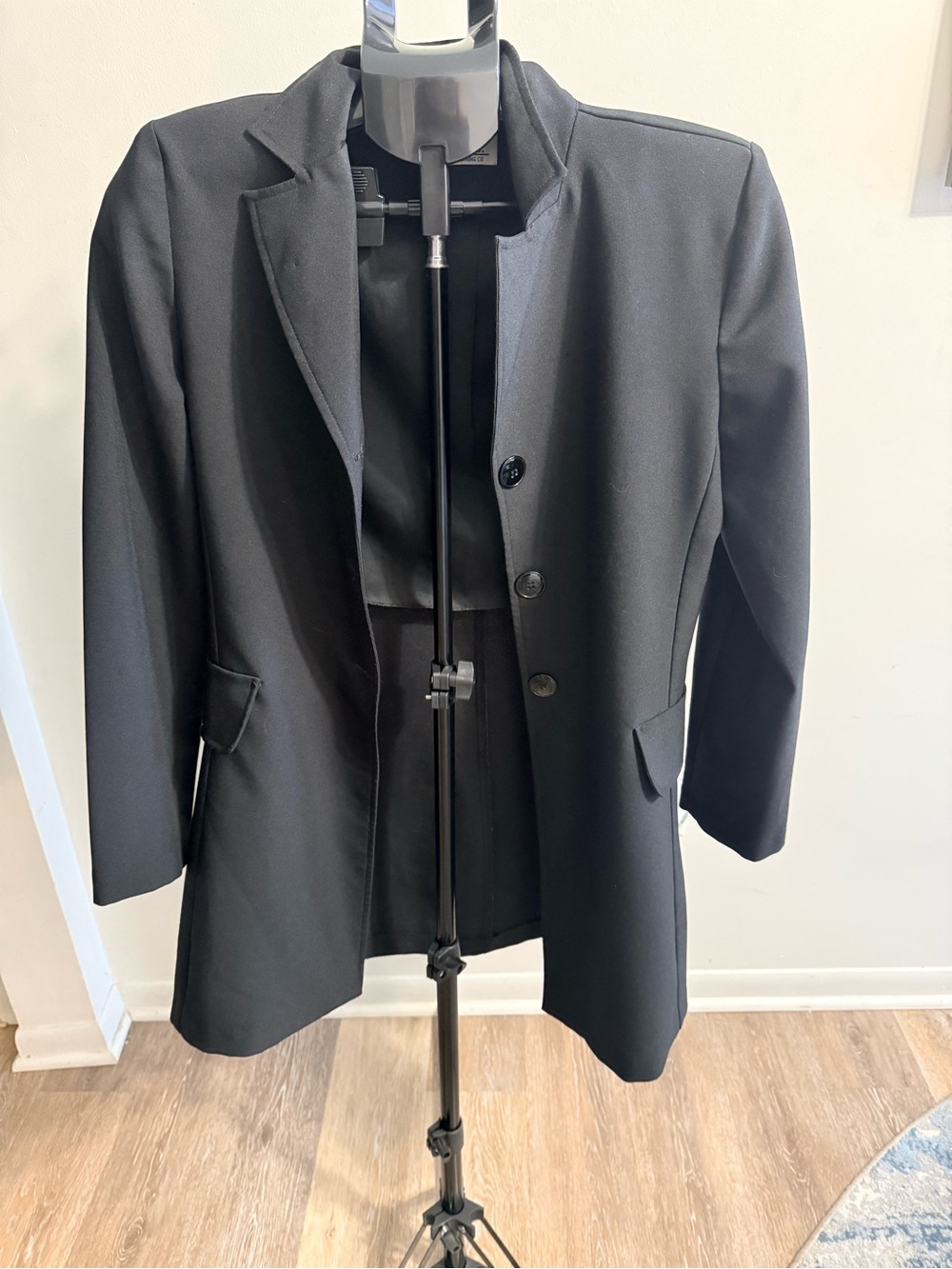 Women's Black Single-Breasted Blazer Jacket